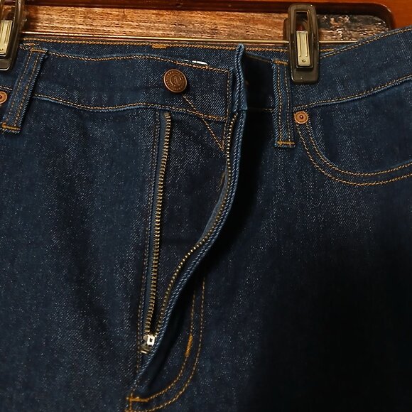 Lands End Jeans Size 14 Recover Wide Leg High Rise Dark Blue Denim Stretch - Picture 6 of 11